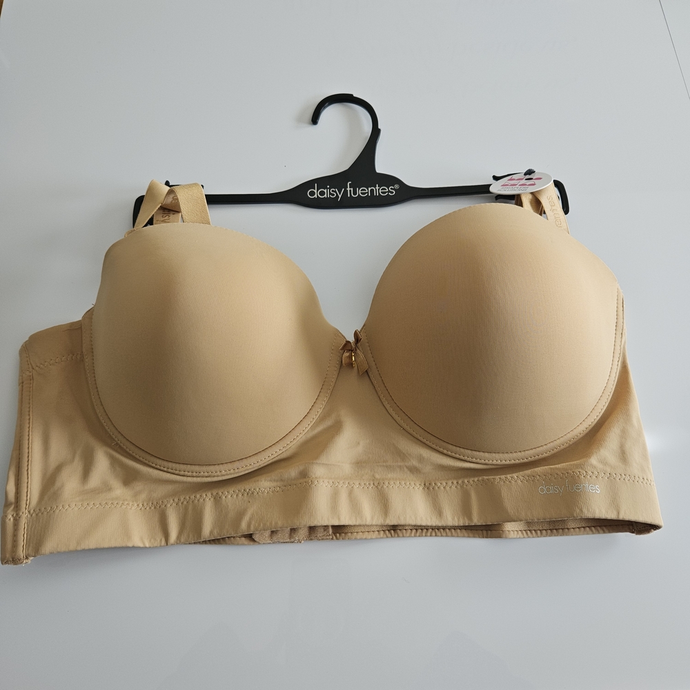 42D Full Coverage Longline Bra Nude Smooth Underwire Support NWT Daisy Fuentes